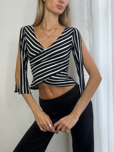 Black And White Striped Top