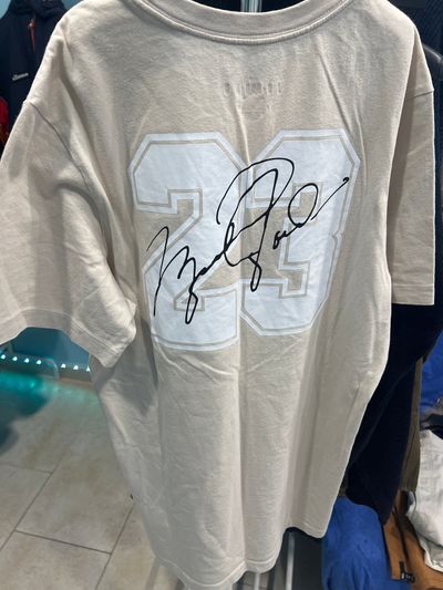 Beige T-Shirt With Number 23 And Signature Print