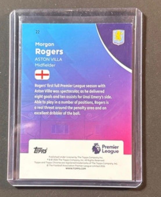 Morgan Rogers Premier League Football Trading Card image 2