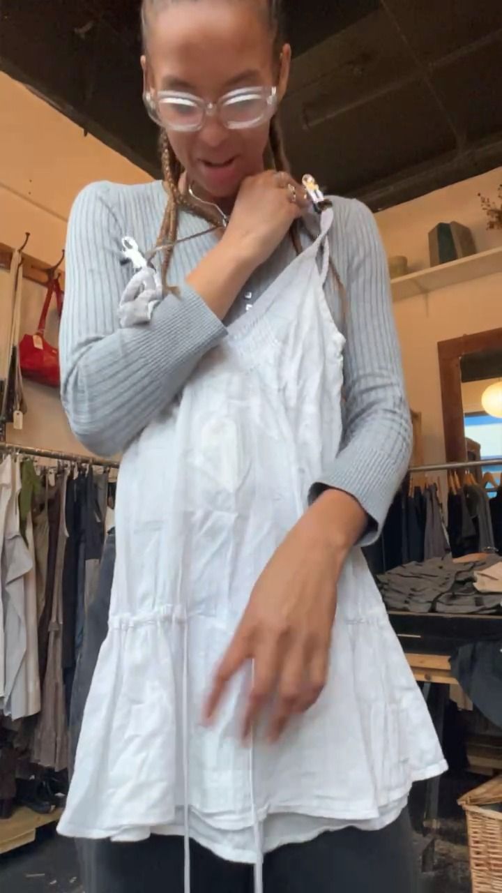 Other white drop waist dress with with drawstring at waist  product image
