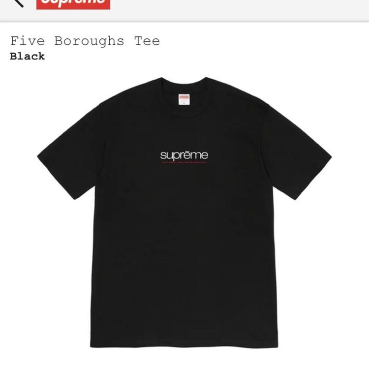 Supreme - Supreme Five Boroughs Tee in Black (SS21)  Sold Out product image