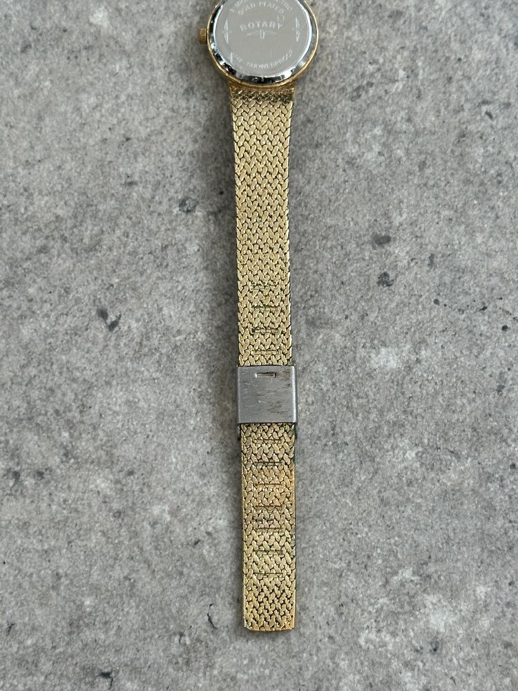 Rotary 1980s Gold Plated Quartz Bracelet Logo Watch obraz 10