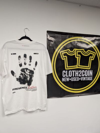 Zero13 Hand print Presence T-shirt, white, all sizes