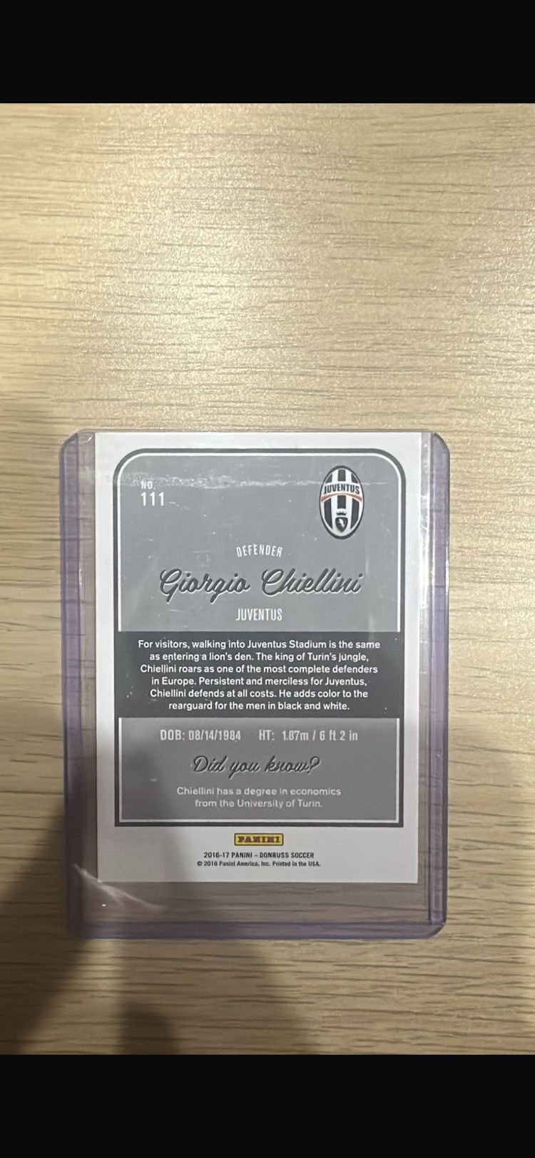 Juventus Giorgio Chiellini Football Trading Card 2