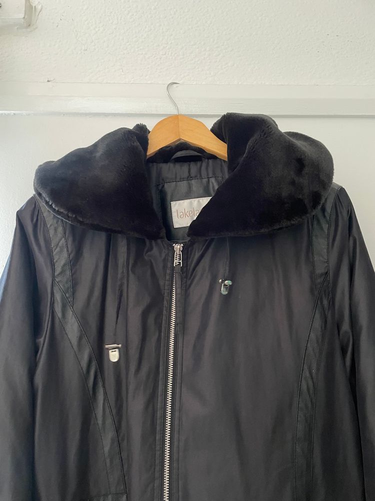 Lakeland Black Coat With Faux Fur Collar And Cuffs 6