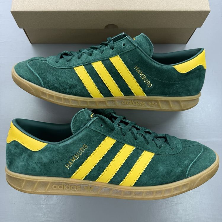 Size 11 - Adidas Hamburg Collegiate Green Gold Yellow Trainers GW5752 image 1
