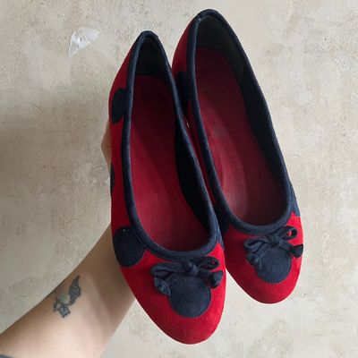 Red And Black Ballet Flats
