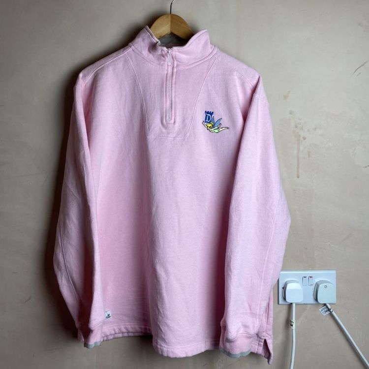 Disney Vintage Pink Disney Disneyland 1/4 zip sweatshirt with tinker bell embroidery product image