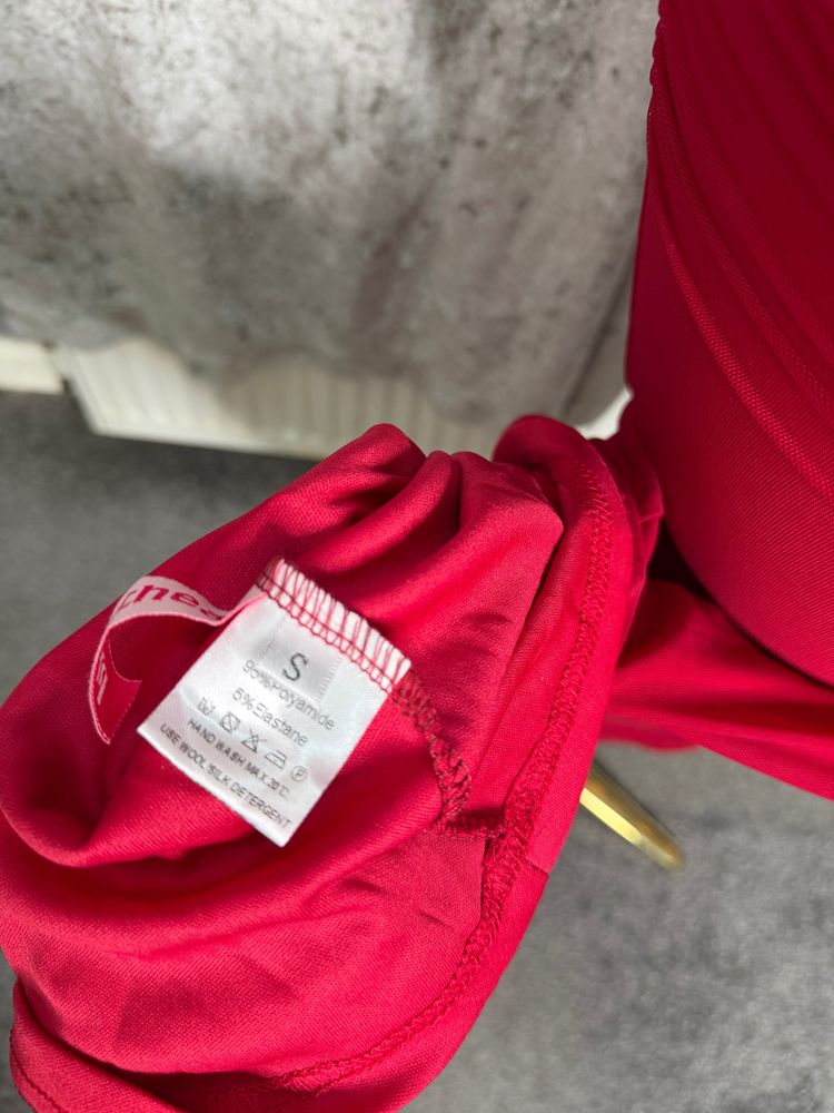Red Ruched Sleeveless Evening Dress image 3