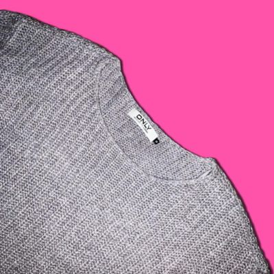 * ONLY GREY CHUNKY KNIT SWEATER * 3