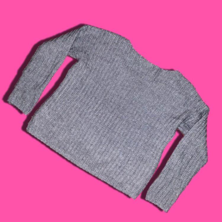 * ONLY GREY CHUNKY KNIT SWEATER * 4
