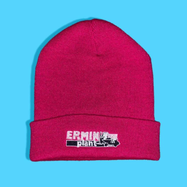 * EMBROIDERED PINK BEANIE *