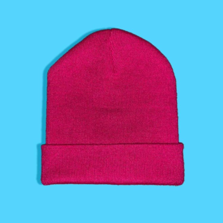 * EMBROIDERED PINK BEANIE * 3