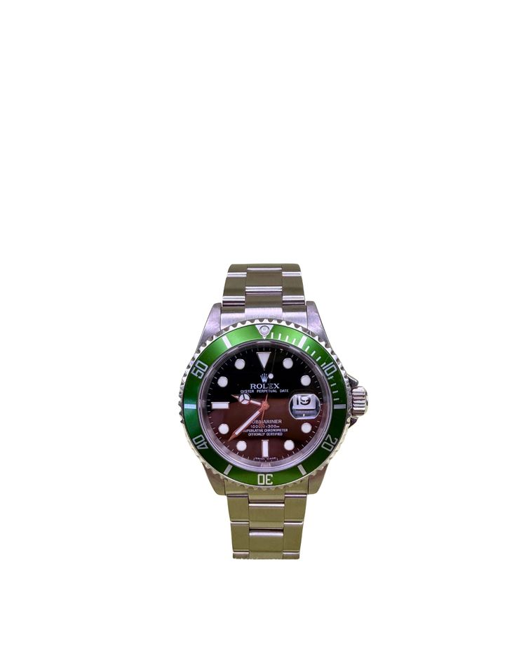 Rolex Orologio Submariner Date Kermit 16610LV Acciaio Ghiera Verde — Pre-owned image 1
