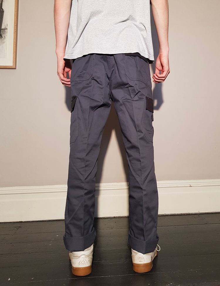 Grey and black brand new dickies cargo trousers image 3