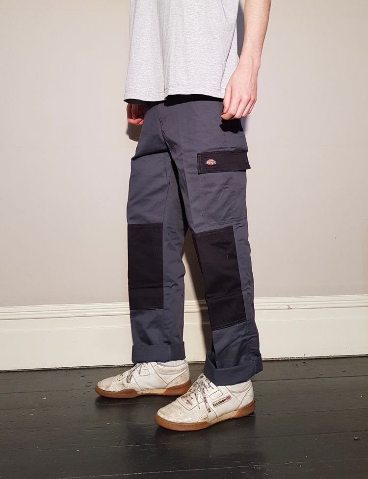 Grey and black brand new dickies cargo trousers image 1