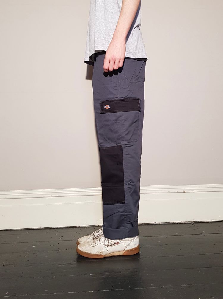 Grey and black brand new dickies cargo trousers image 4