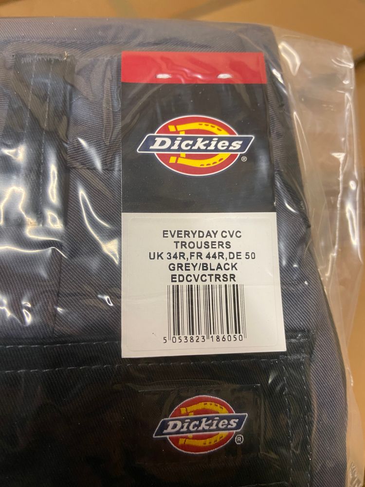 Grey and black brand new dickies cargo trousers image 5