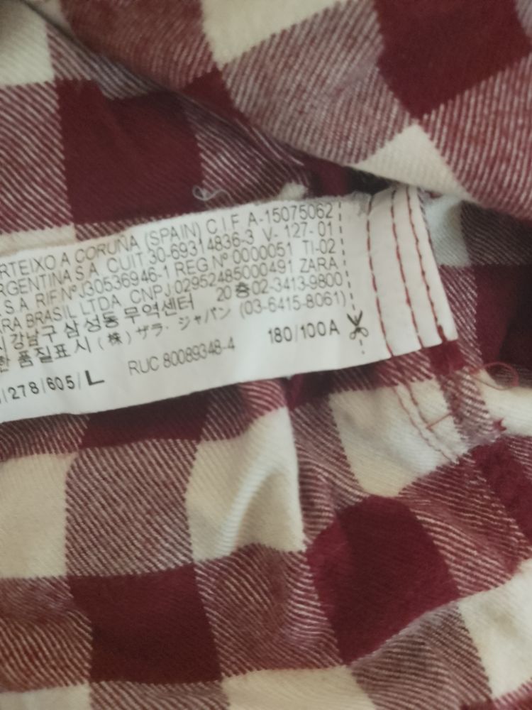Zara Man Red And White Checkered Shirt 3