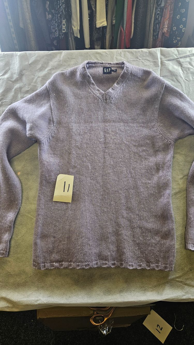 Purple V-Neck Sweater si,e small image 1