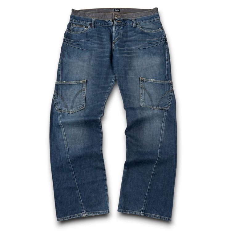 Dolce and gabbana 2000's double waisted relaxed cargo pocket denim jeans (L)