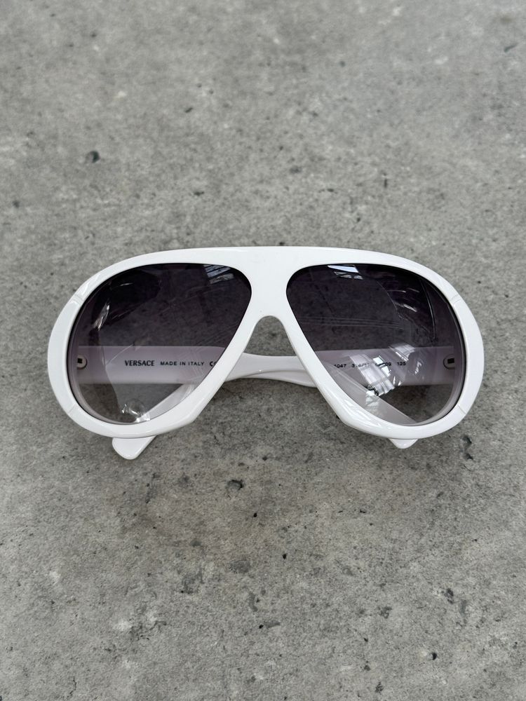 Versace 2000s Oversized Shield Logo Sunglasses