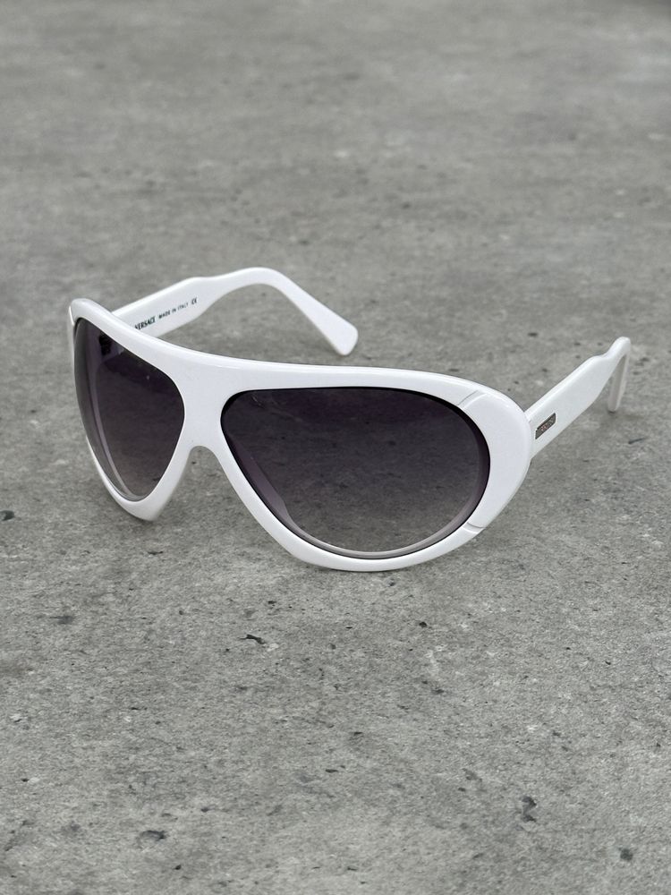 Versace 2000s Oversized Shield Logo Sunglasses image 11
