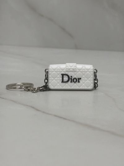 Custom made Dior White Keychain Bag