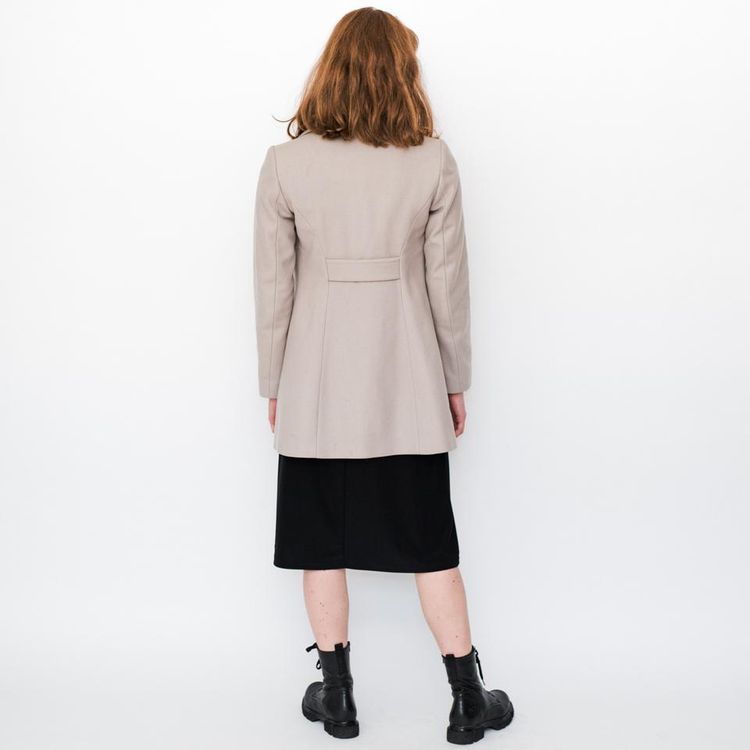 Vintage 90s classic short wool coat in beige 3