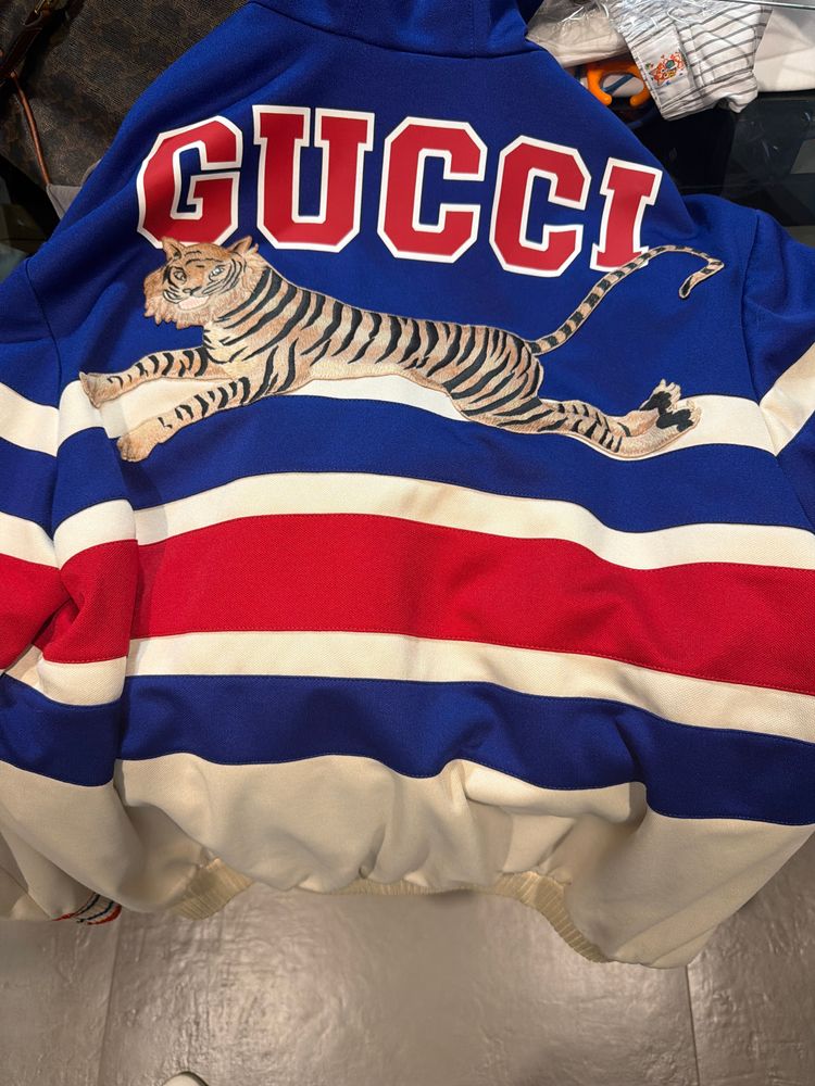 Gucci Striped Jacket With Tiger Embroidery image 1