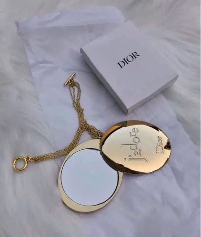 Dior Gold-Tone Compact Mirror Necklace