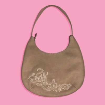 * EMBROIDERED SUEDE BAG * 1