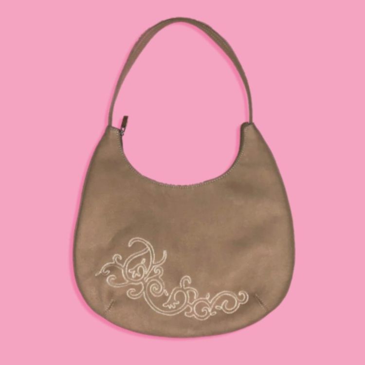 * EMBROIDERED SUEDE BAG *