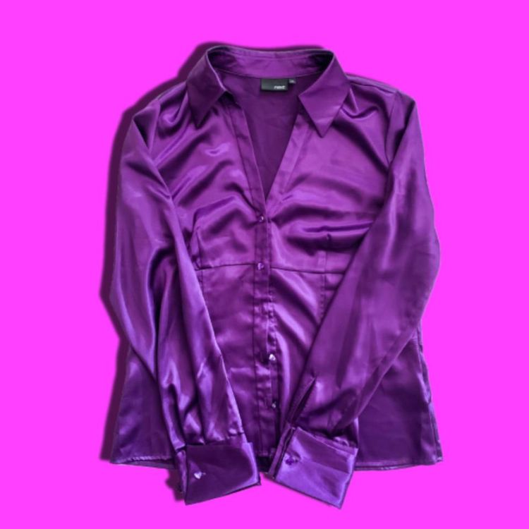 * PURPLE SATIN SHIRT * image 1