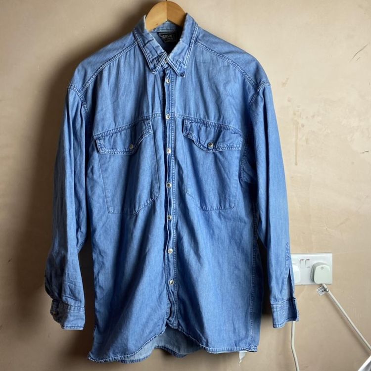 Vintage blue Versace Denim button shirt