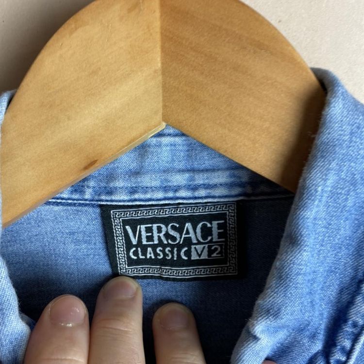 Vintage blue Versace Denim button shirt 3
