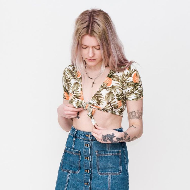 Other Vintage Y2K cute floral print top in white / green product image
