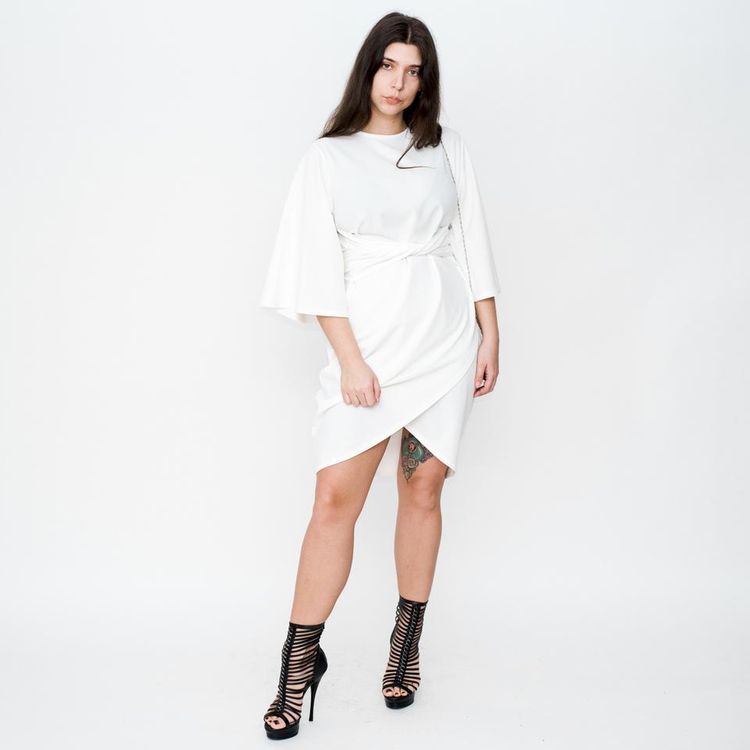 Vintage Y2K BOOHOO classy evening dress in white image 1