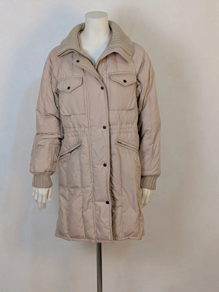 Piumino donna Seventy color sabbia beige in vera piuma image 1