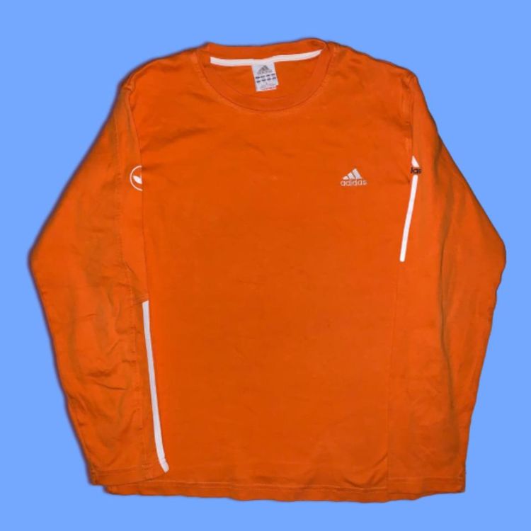 * ORANGE EMBROIDERED ADIDAS CREWNECK *