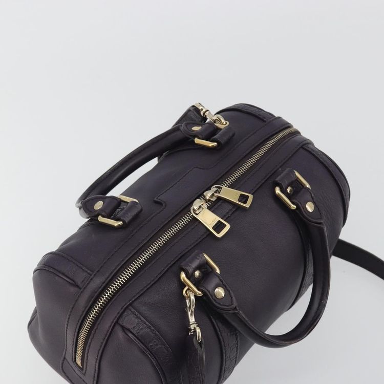 GUCCI GG Canvas Guccissima Boston Bag Leather Purple Gold 269876 Auth 190349A - Jerrillo image 6