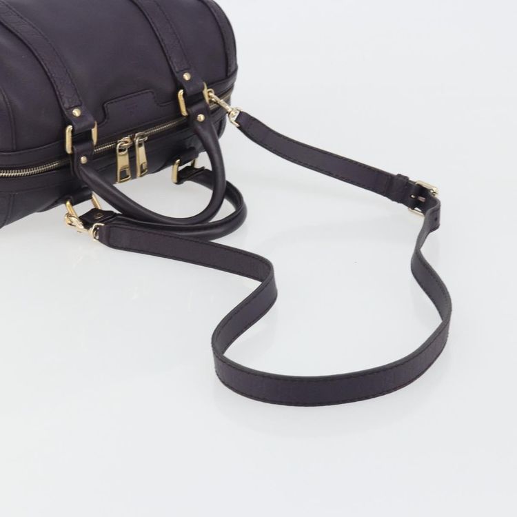 GUCCI GG Canvas Guccissima Boston Bag Leather Purple Gold 269876 Auth 190349A - Jerrillo image 8