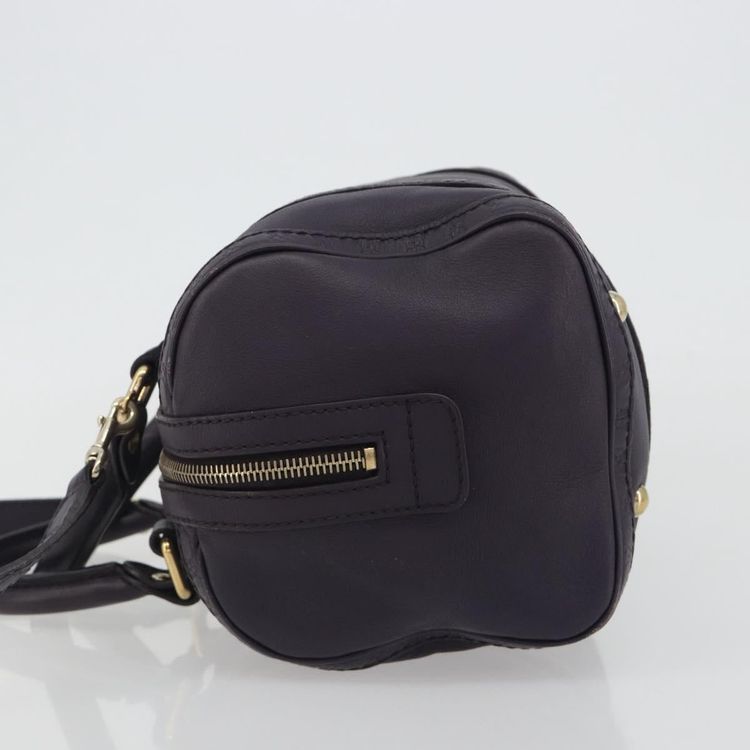 GUCCI GG Canvas Guccissima Boston Bag Leather Purple Gold 269876 Auth 190349A - Jerrillo image 4