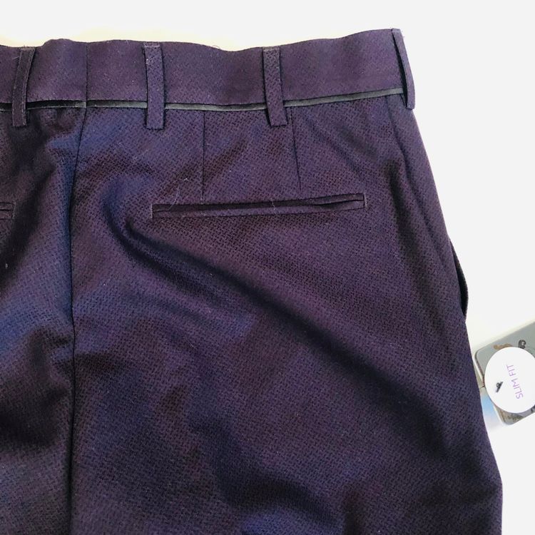 Skopes Bruno Slim Fit Mens Wine / Aubergine Smart Trousers Size 30R -  NEW 14