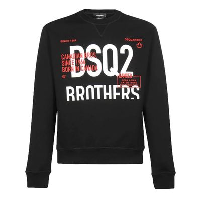 DSQUARED2 BROTHERS LOGO SWEATER IN BLACK