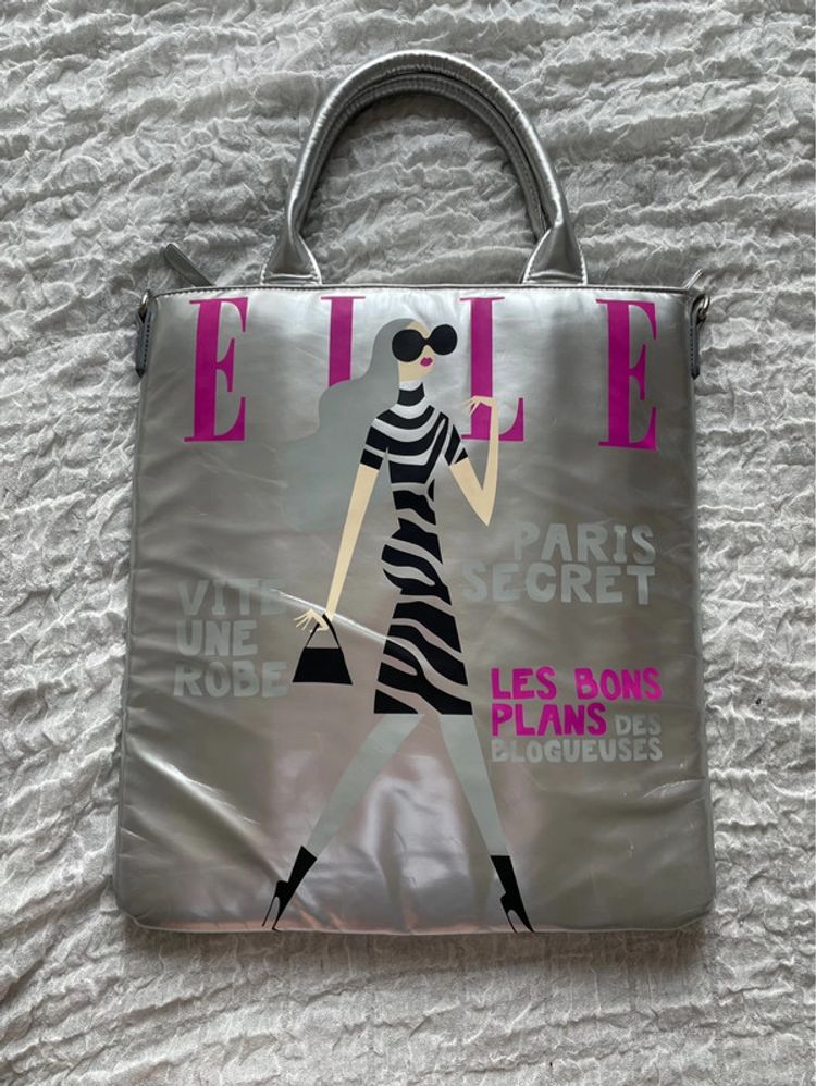 y2k silver metallic ELLE handbag image 1