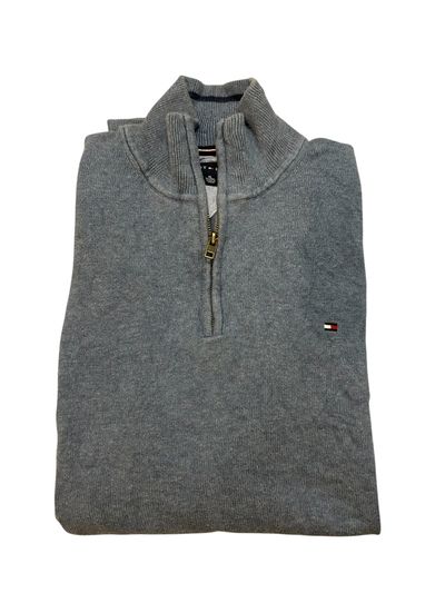 Tommy Hilfiger Men's Grey Half-Zip Sweater