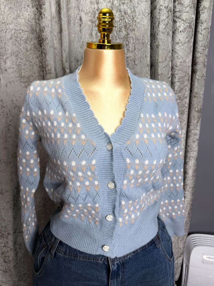 Blue Knit Cardigan Only image 2