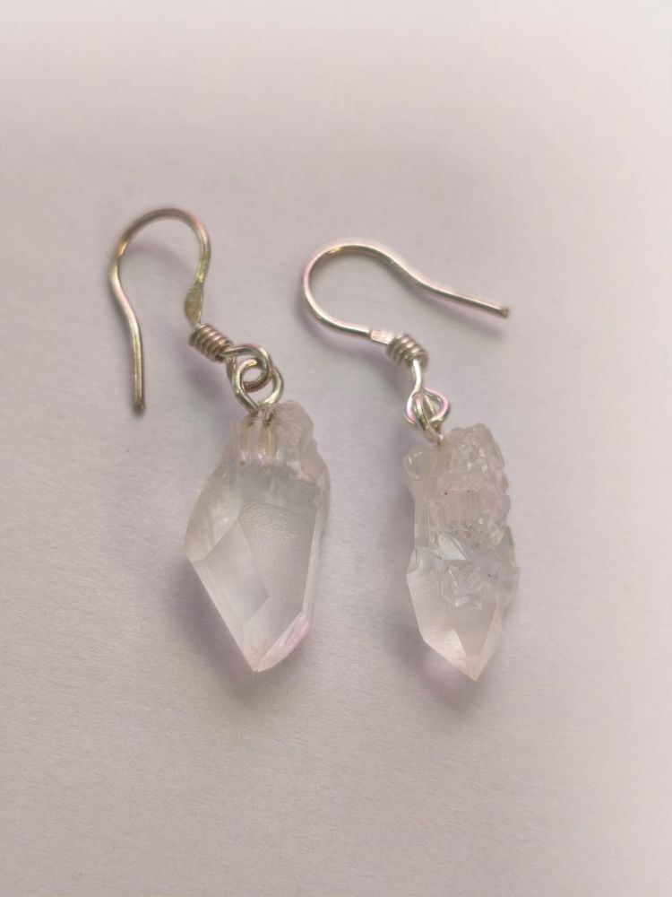 Other Pendientes plata de LEY 925 - CUARZO CRISTAL EN BRUTO- product image