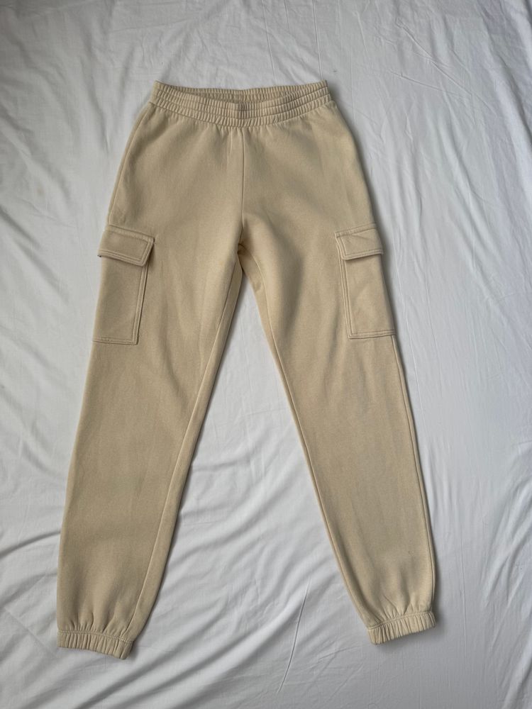 H&M Beige Cargo Jogger Pants